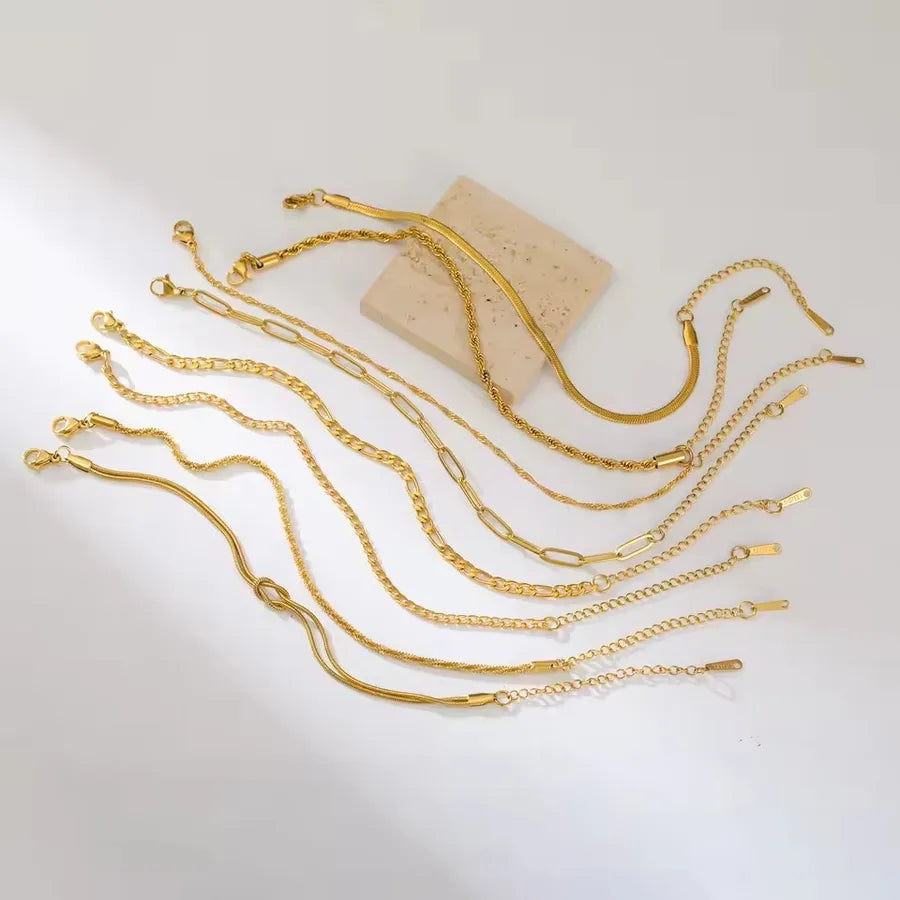 Gold Stainless Steel Cuban Link Bracelet