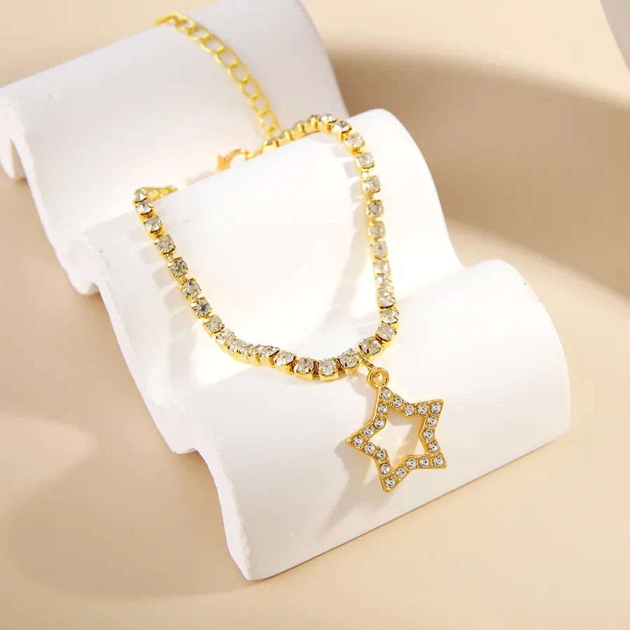 Sparkling Star Anklet for Women Gold