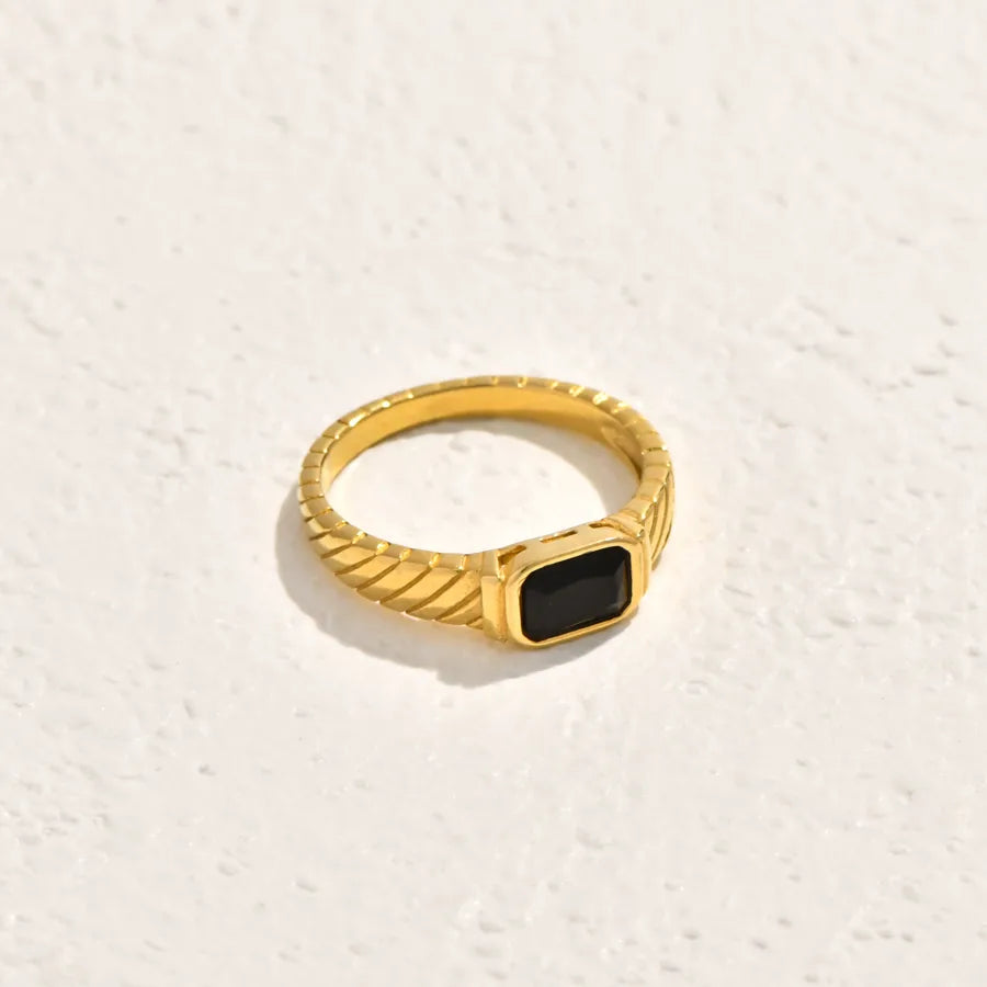 18K Gold Plated Water Drop Zircon Pearl Ring