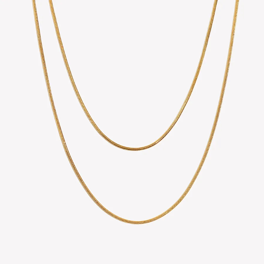 Double Layer 18K Gold Plated Geometric Necklace Double-Layer Necklace-Gold