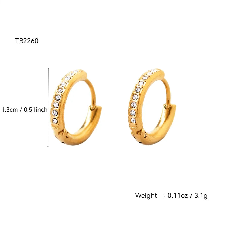 18K Gold Plated Stainless Steel Zircon Earrings