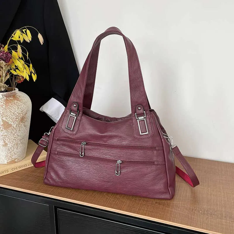 Studded PU Leather Shoulder Bag – Large Capacity - Smiling Maria - Everything For Women