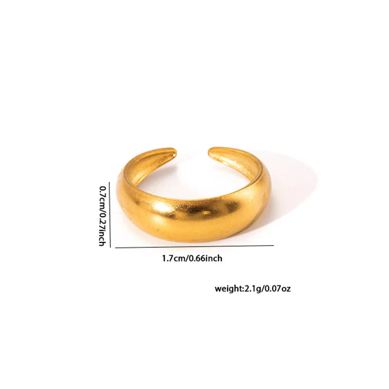 Minimalist Titanium Steel Geometric Ring Adjustable Opening TYGR0138