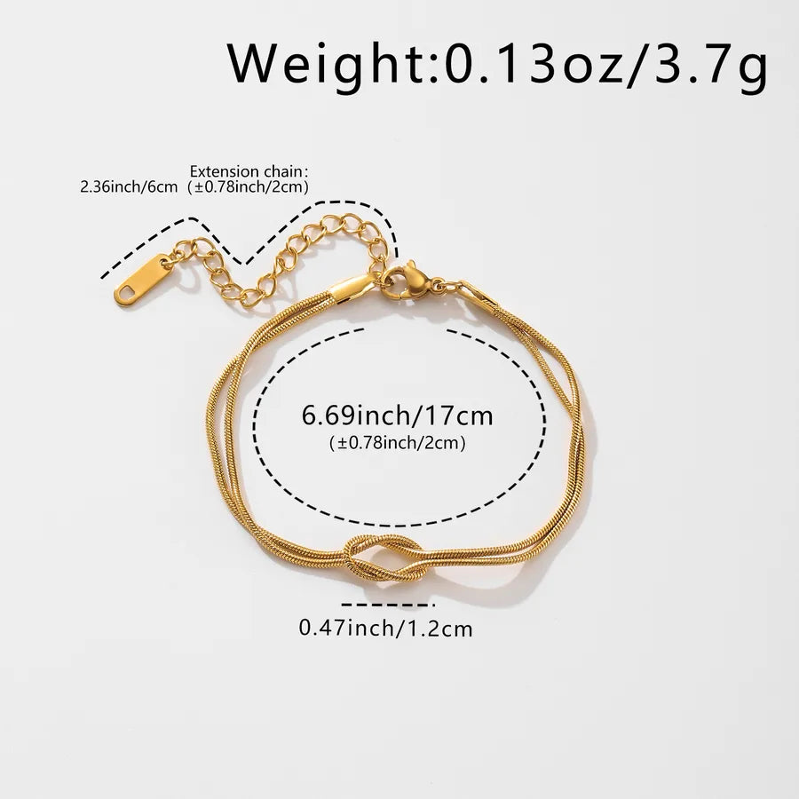 Gold Knot Stainless Steel Bracelet for Women