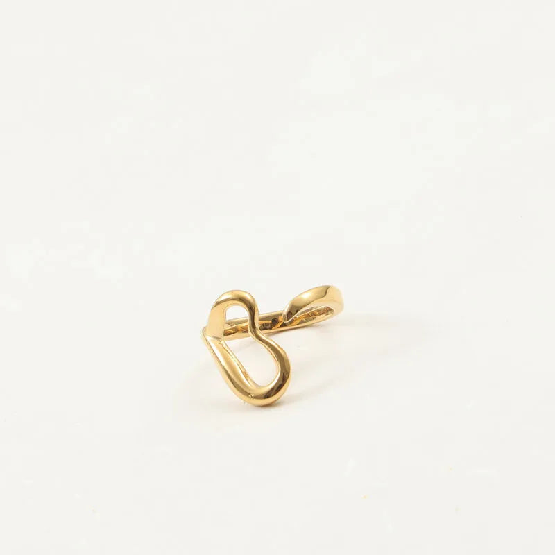 18K Gold Plated Hollow Heart Stainless Steel Ring