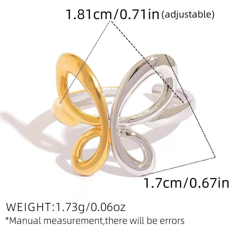 18K Gold Plated Butterfly Adjustable Ring