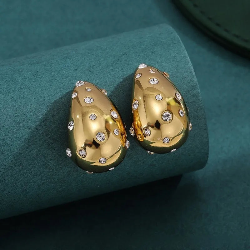 Bold Titanium Steel Large Hoop Earrings ES010