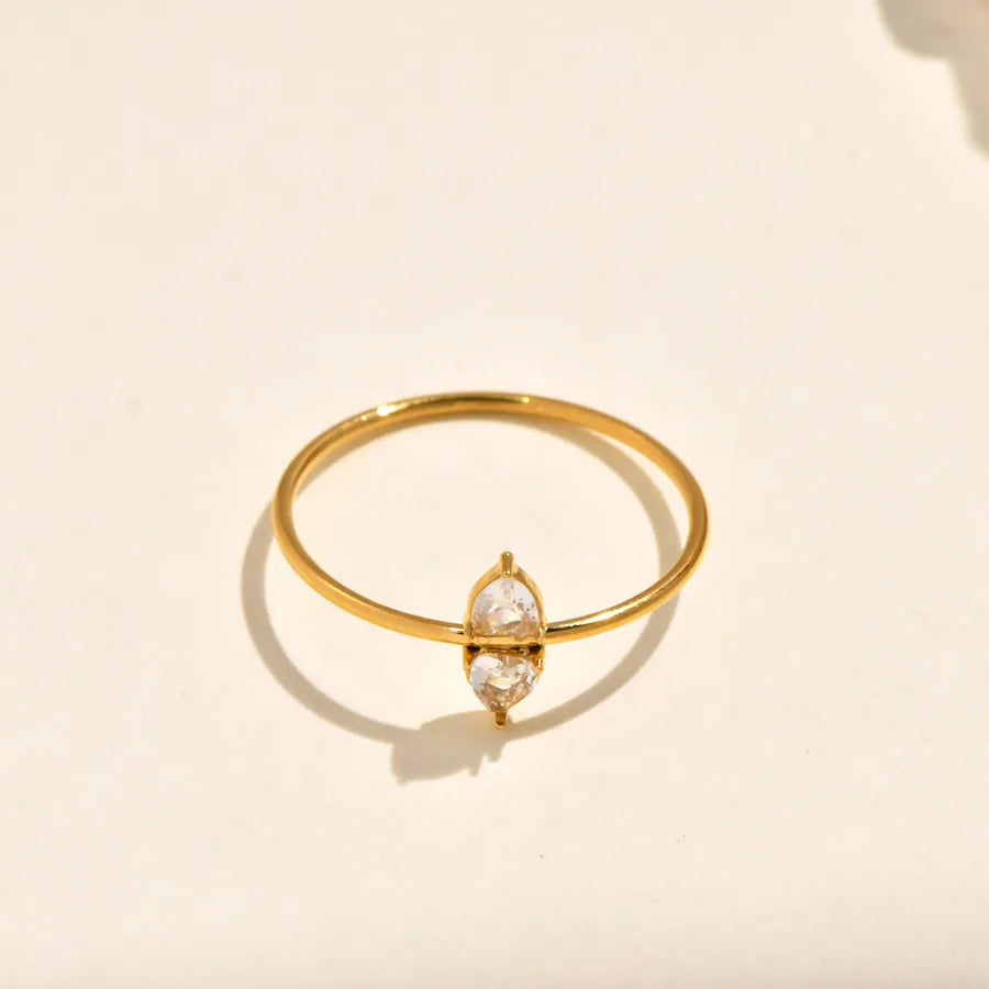 18K Gold Plated Geometric Zirconia Ring 5772901