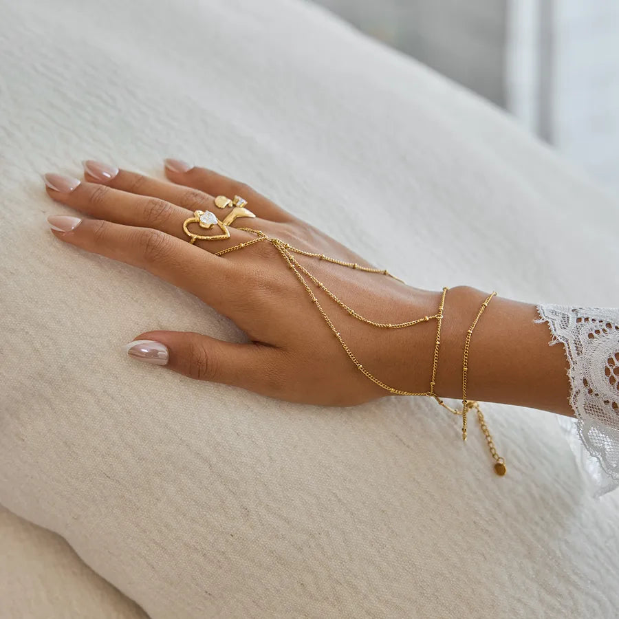 Double Layer Gold Plated Tassel Bracelet