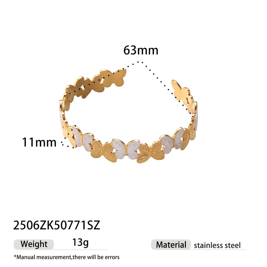 Gold Plated Stainless Steel Flower Bracelet 2506ZK50771SZ