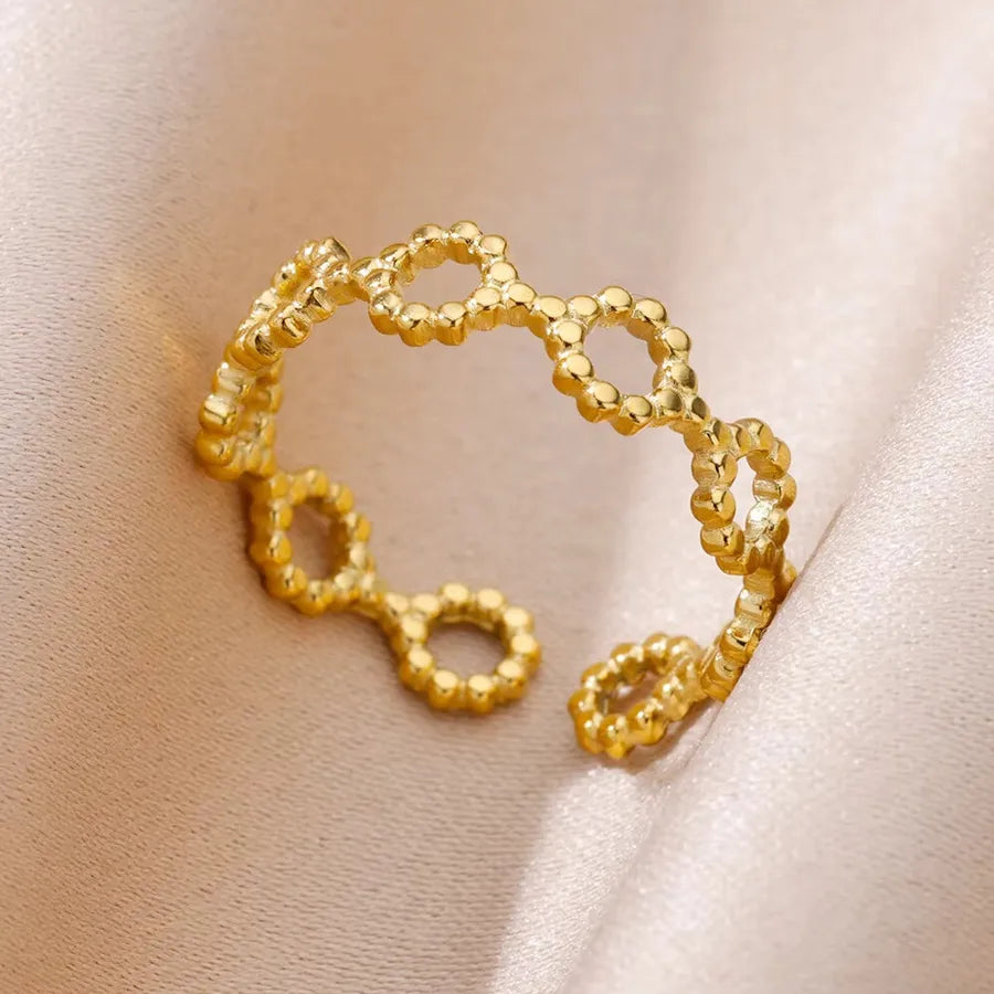 18K Gold Plated Geometric Heart Ring for Women JZ5569G