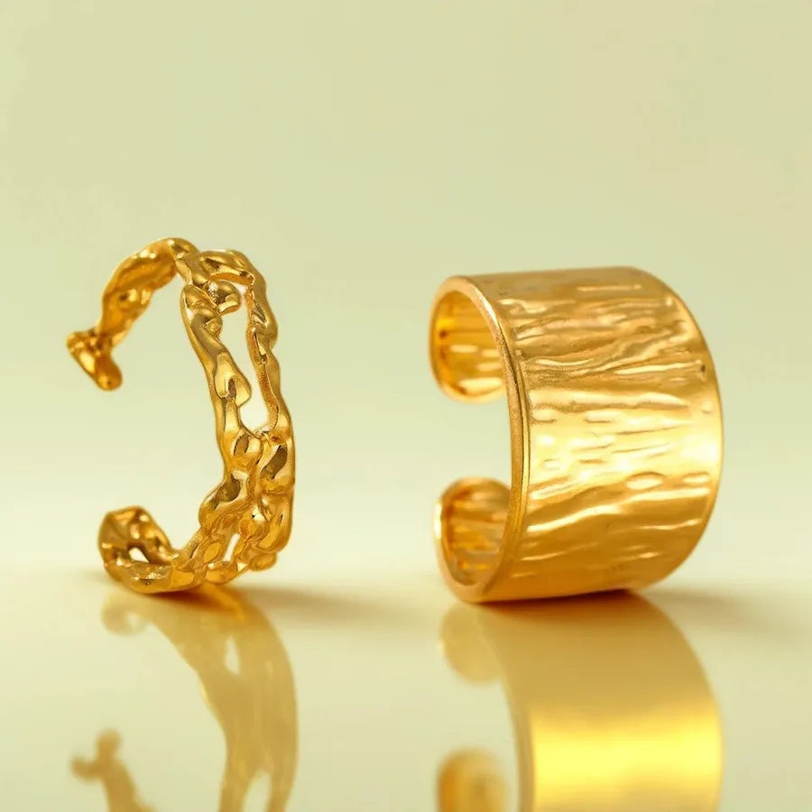 18K Gold Plated Stainless Steel Open Ring