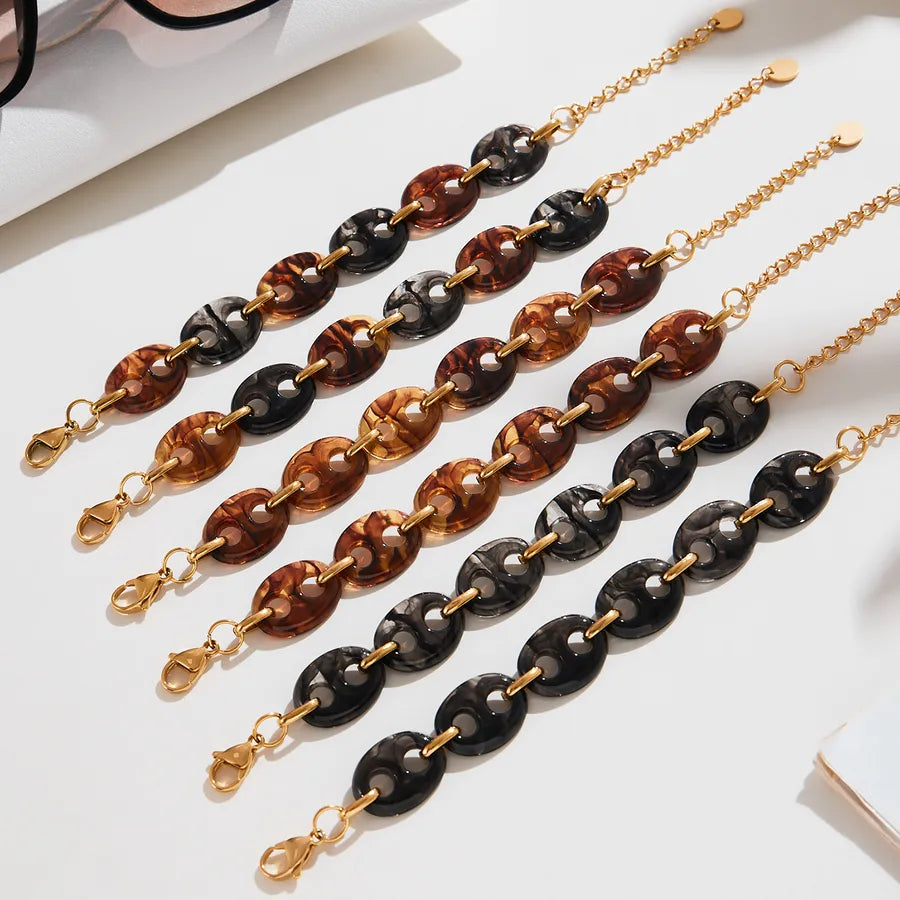 18K Gold Plated Geometric Stainless Steel Bracelet