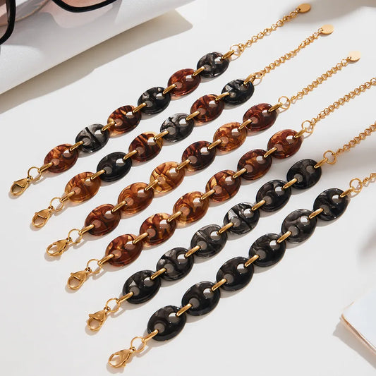 18K Gold Plated Geometric Stainless Steel Bracelet