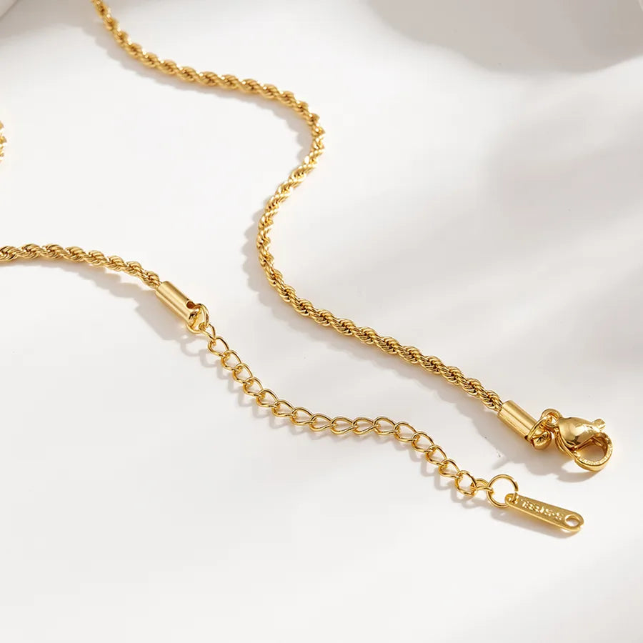 Gold Sun Eye Stainless Steel Rope Chain Necklace