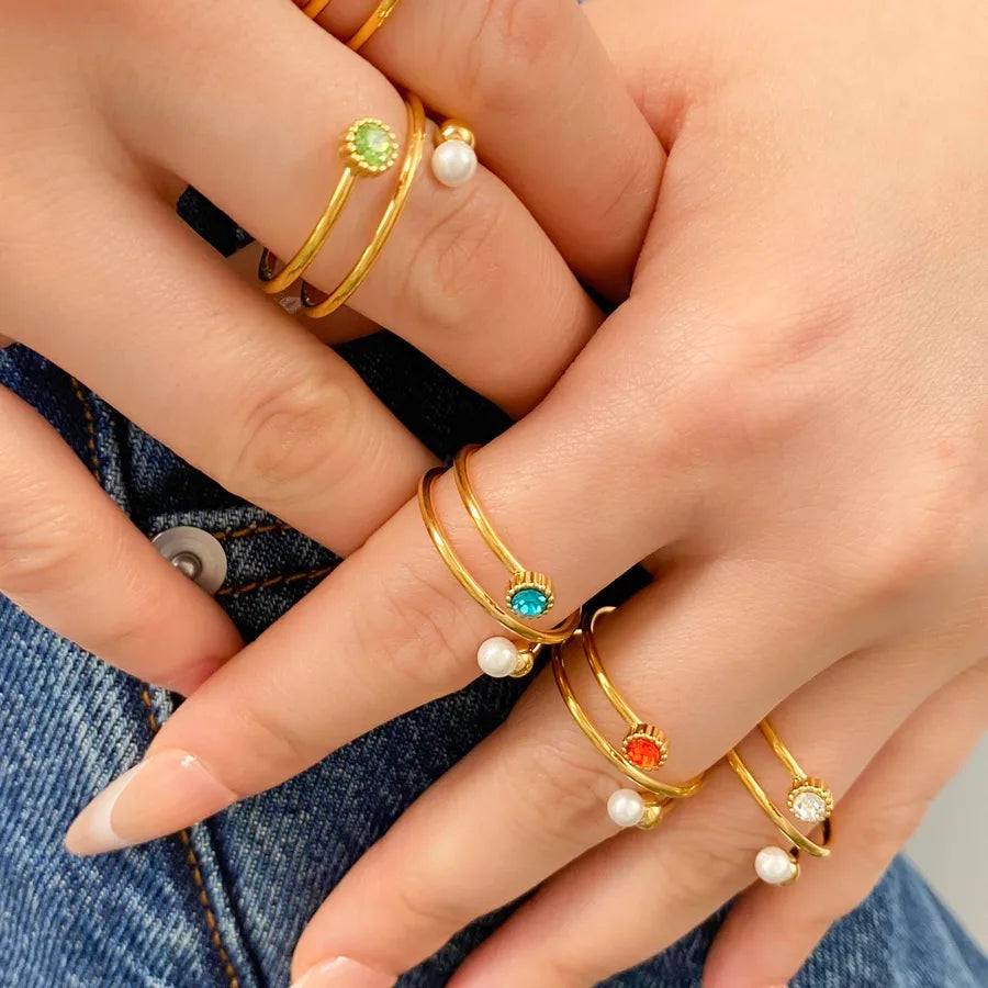 18K Gold Plated Titanium Steel Geometric Ring