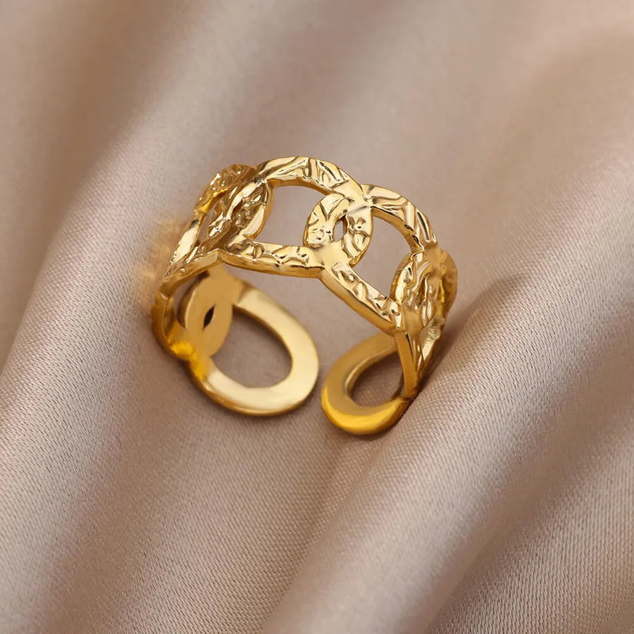 18K Gold Plated Geometric Zirconia Ring