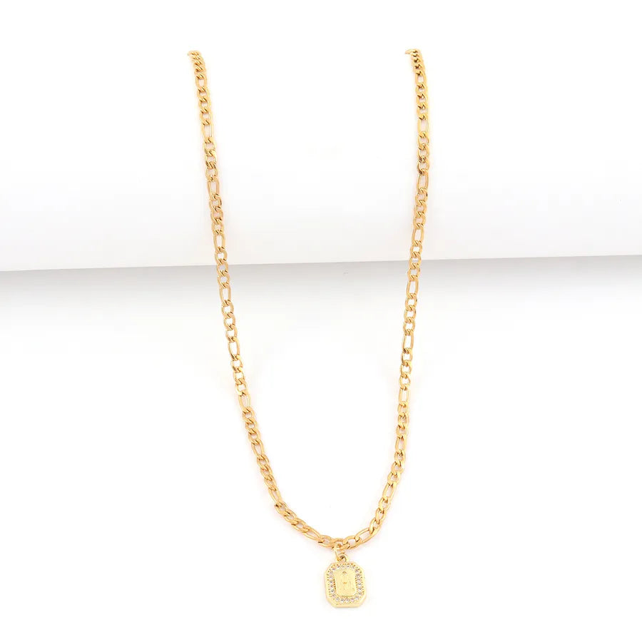18K Gold Plated Letter Pendant Necklace