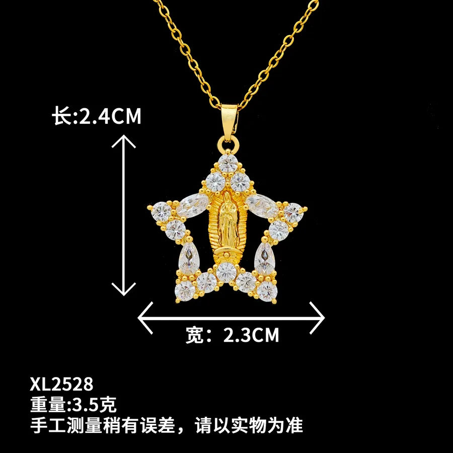 Butterfly & Whale Couple Pendant Necklace XL2528 Star Bodhisattva Necklace Gold