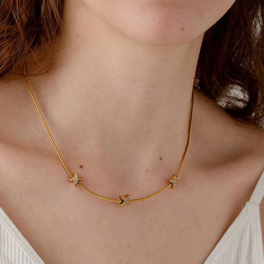 Minimalist Gold Cross Necklace for Women