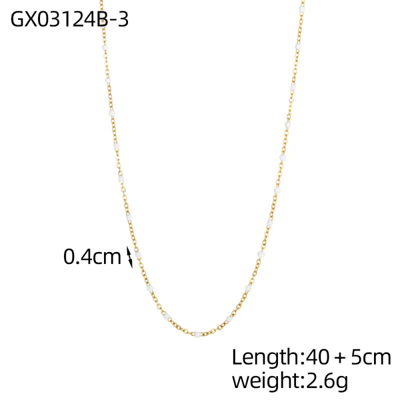 Gold Plated Titanium Steel Floral Geometric Necklace One Size GX03124B-3 9*9*1