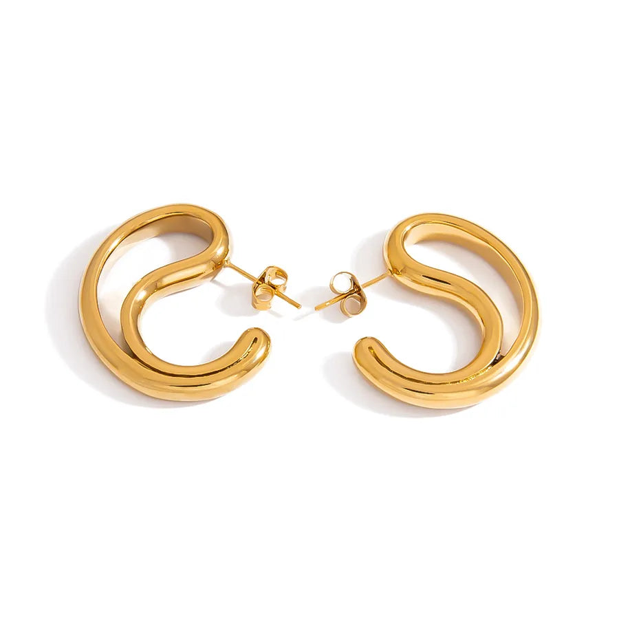 18K Gold Plated Waterdrop Stainless Steel Earrings