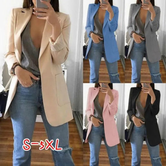 Women's Slim Fit Open Front Blazer Cardigan