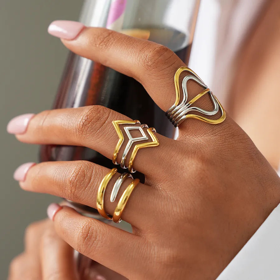 18K Gold Plated Geometric Open Ring