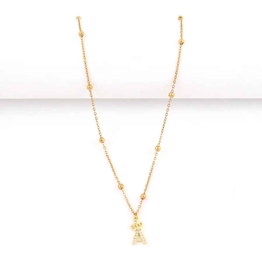 18K Gold Plated Letter Pendant Necklace
