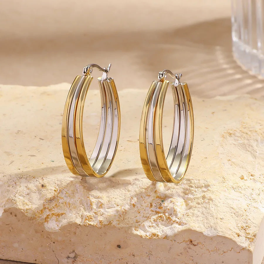 Gold & Silver Gradient Stainless Steel Earrings