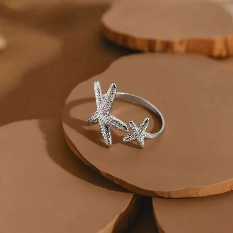 Hollow Seahorse Ring in Stainless Steel Z055-Starfish-Ring-Steel Color