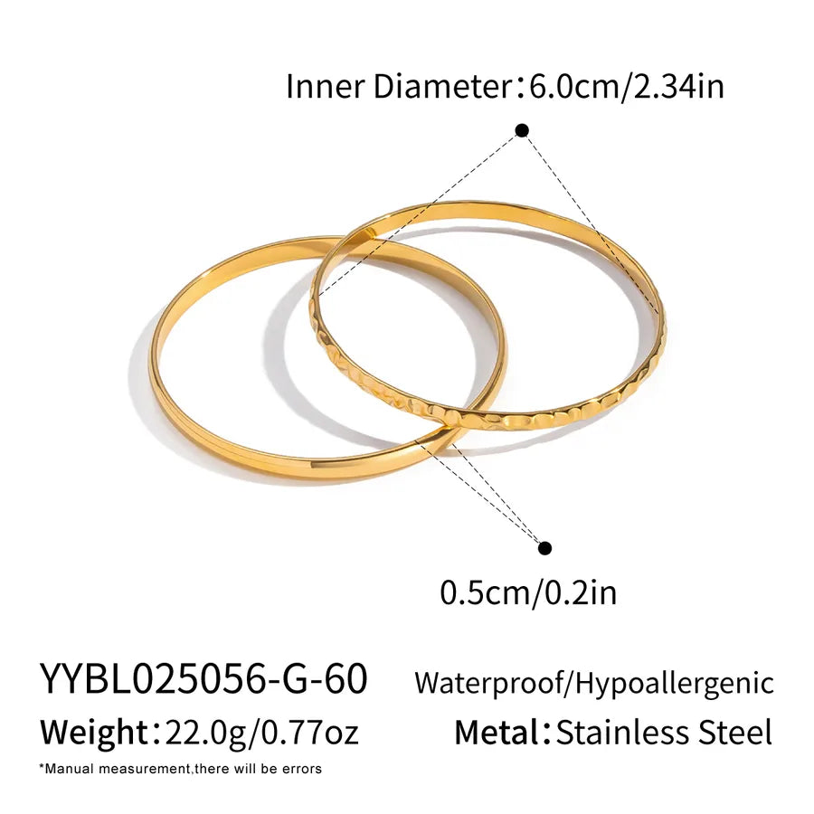 18K Gold Plated Geometric Stainless Steel Bracelet Gold YYBL025056-60