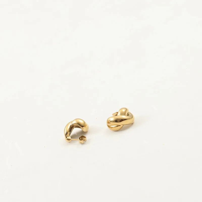 18K Gold Plated Small Cross Earrings