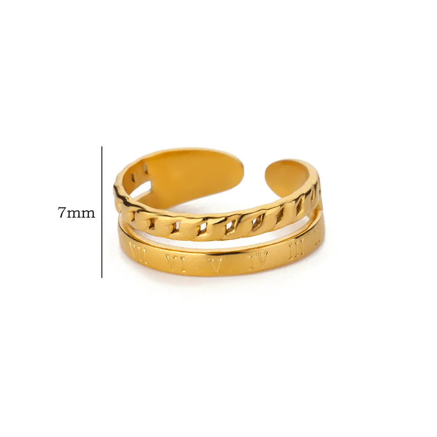 18K Gold Plated Stainless Steel Open Ring 2