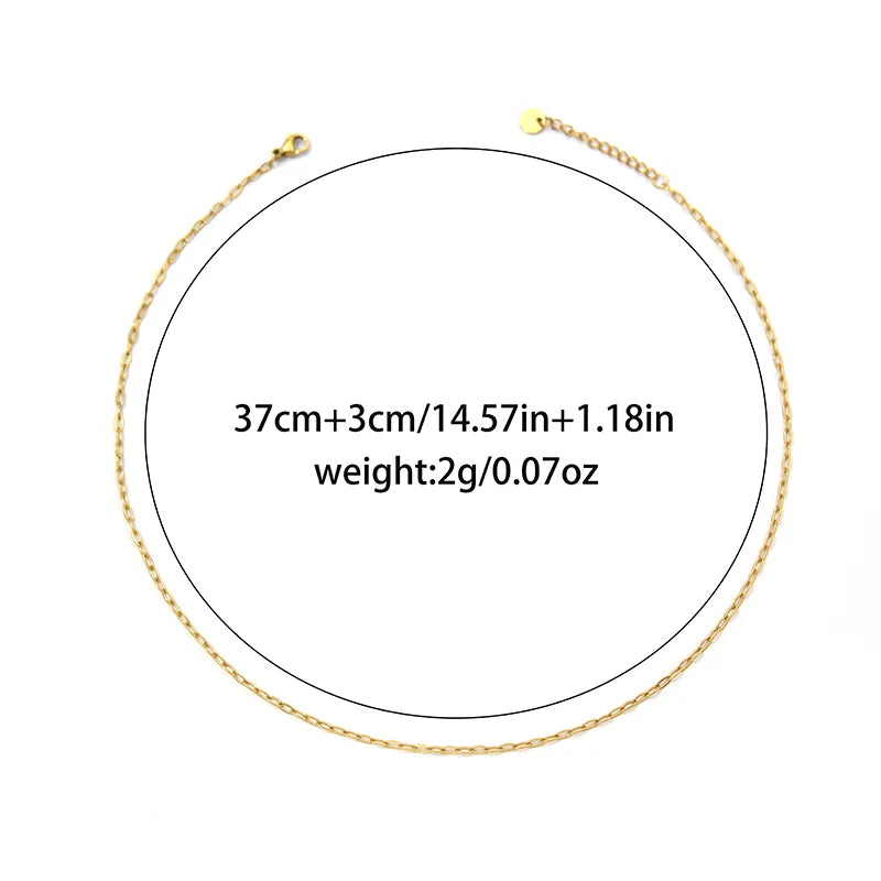 Gold Stainless Steel Chain Necklace Gold