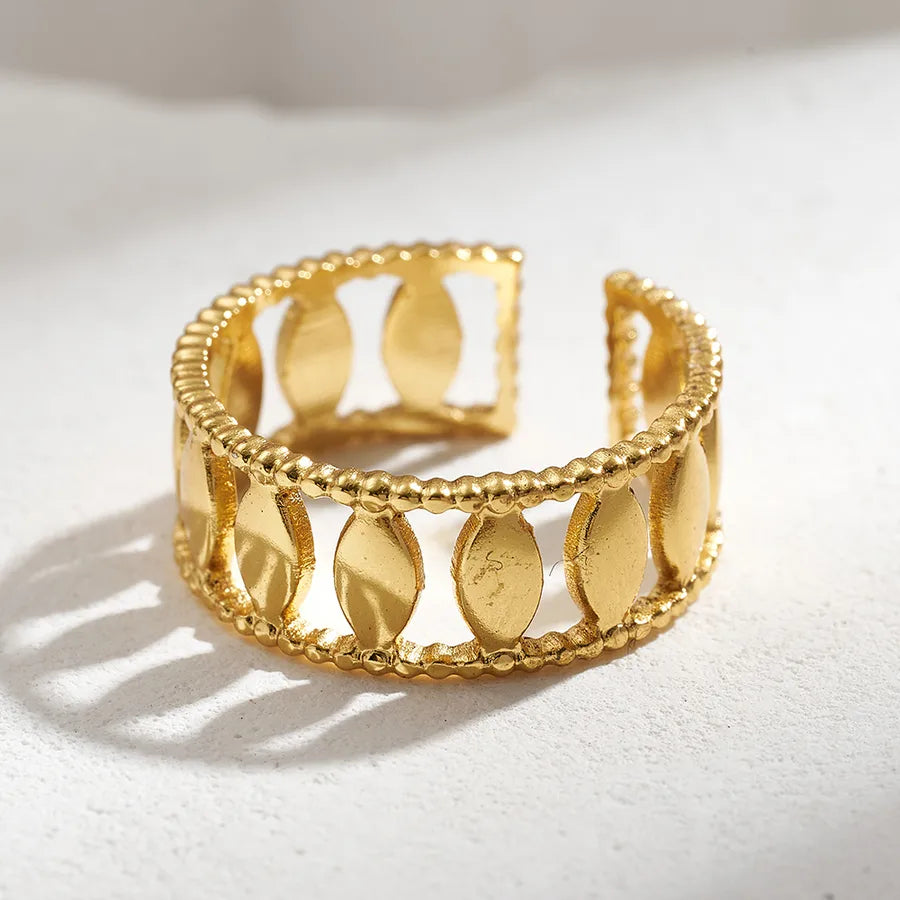 Gold Plated Stainless Steel Open Ring for Women