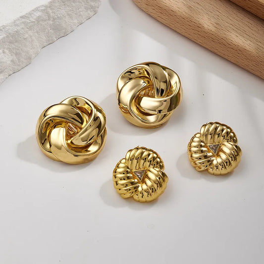 18K Gold PVD Stainless Steel Stud Earrings