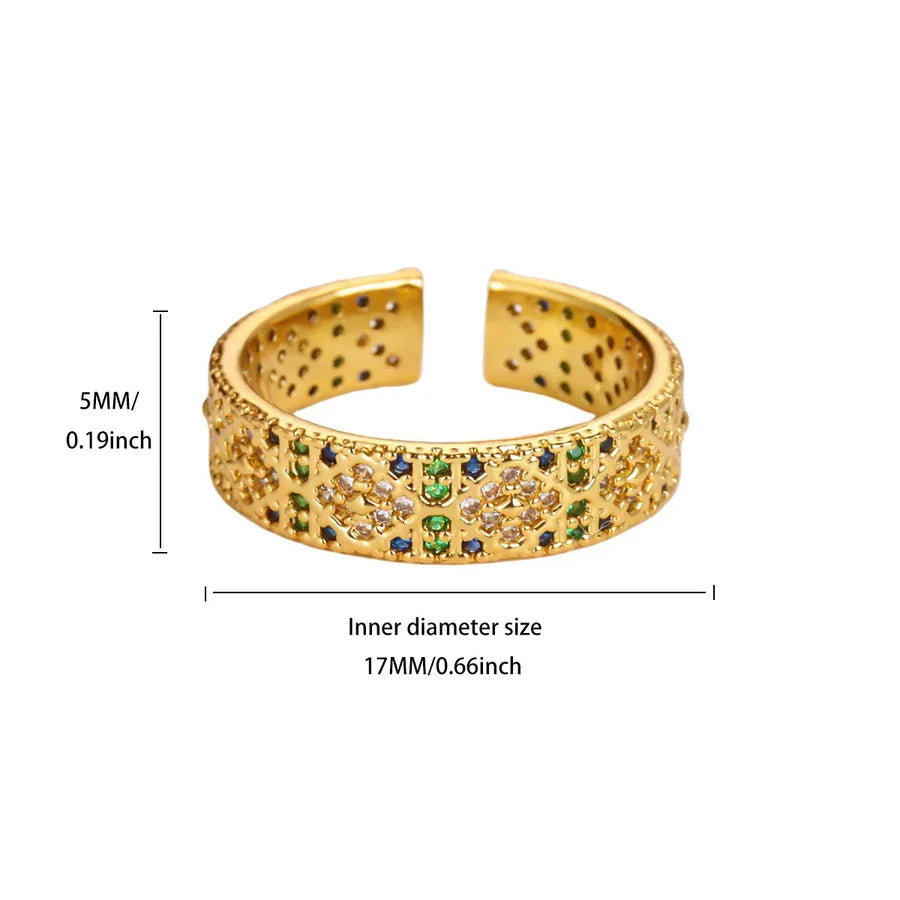 Gold Plated Cross & Star Ring for Women Average Size Multicolor JZ8107G