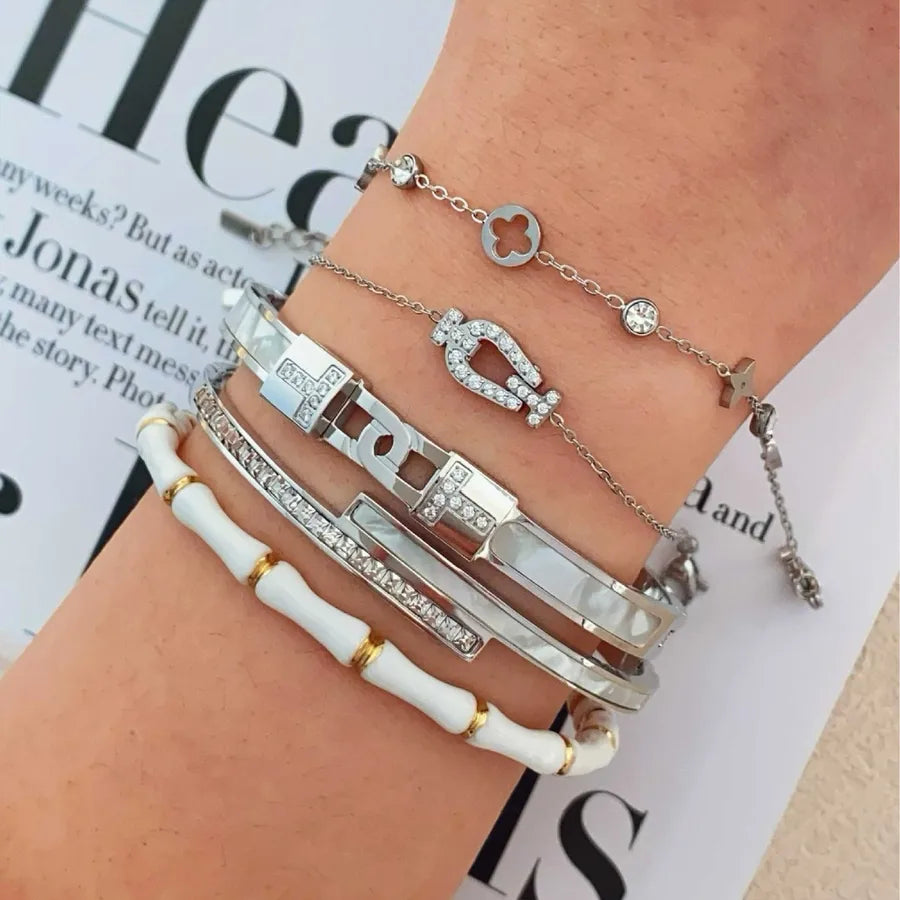 18K Gold Plated Geometric Titanium Steel Bracelet