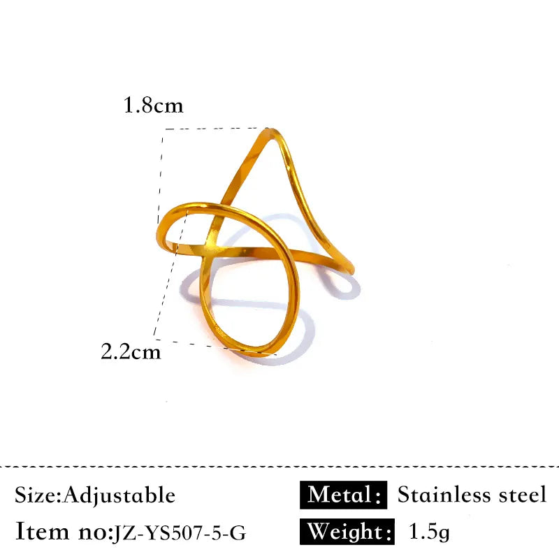 Gold & Silver Stainless Steel Open Ring