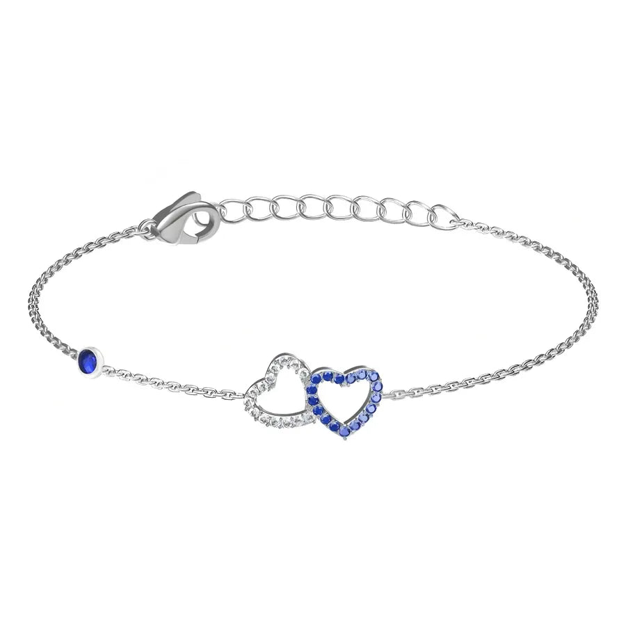 Heart-Shaped Zircon Titanium Steel Bracelet