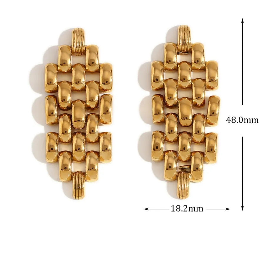 Retro Gold Plated Leaf Stud Earrings