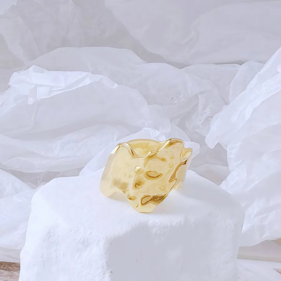 Gold Bamboo Titanium Steel Open Ring Adjustable Opening Golden Hydraulic J64