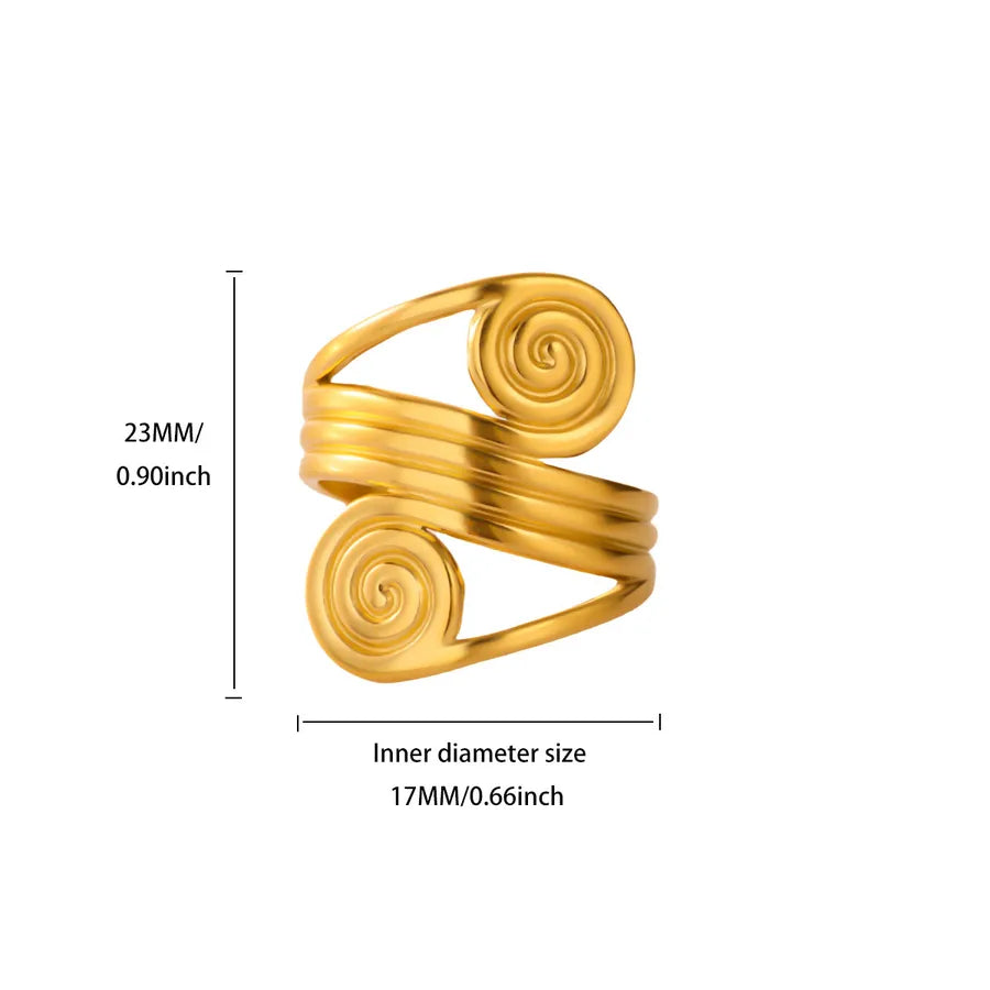 18K Gold Plated Geometric Open Ring 2