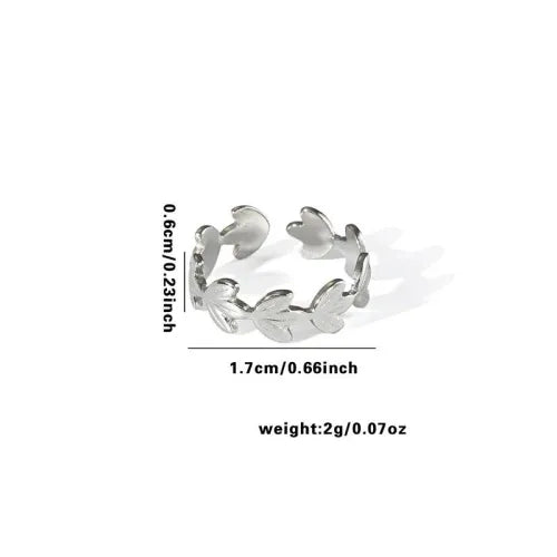 Titanium Steel Fish Tail Ring for Women Adjustable Opening TYR0392$