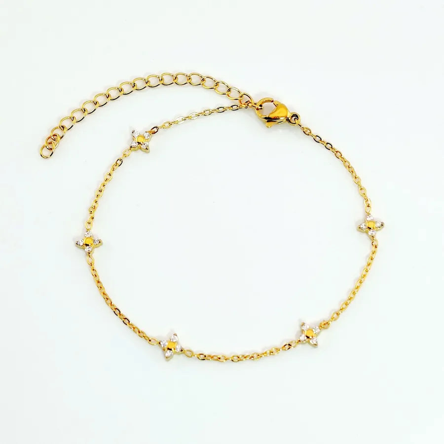 Four Leaf Clover Starry Sky Bracelet B0002G-1 Gold Small Four-leaf Clover
