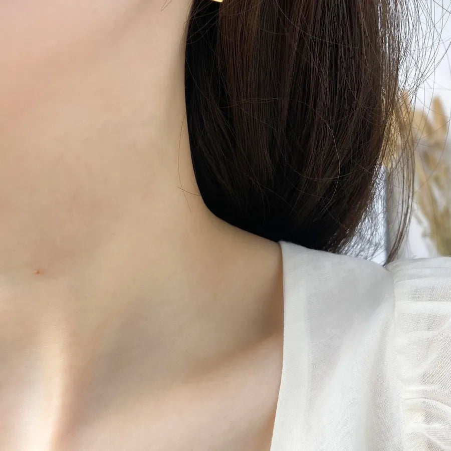 18K Gold Plated Geometric Titanium Necklace