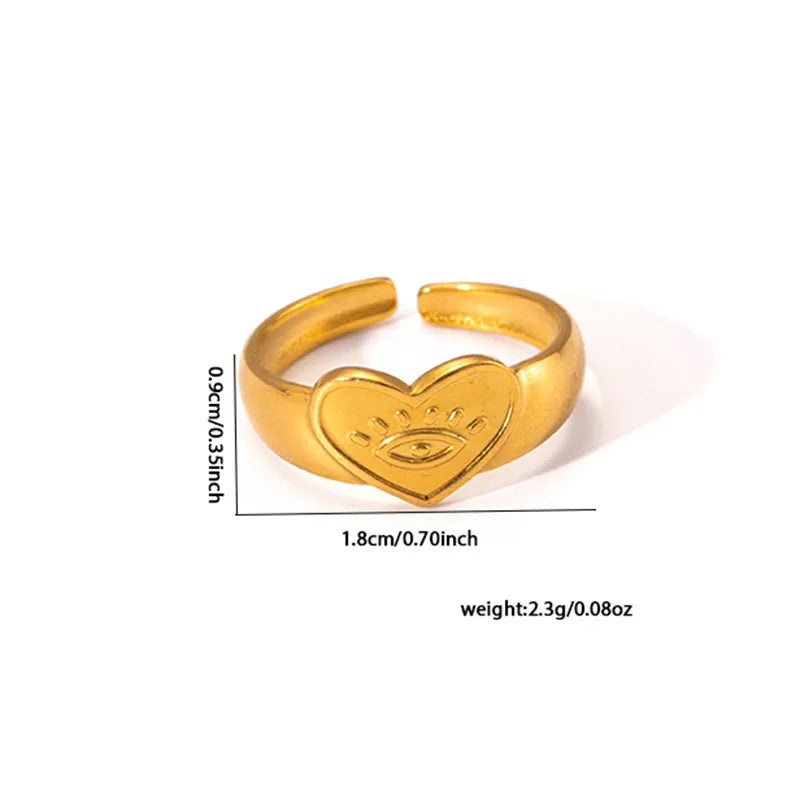 Minimalist Titanium Steel Geometric Ring Adjustable Opening TYGR0136