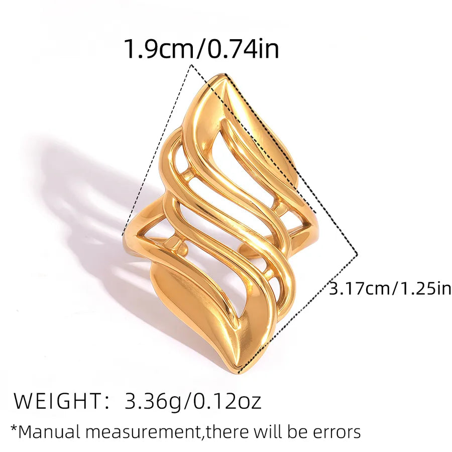 18K Gold Plated Retro Open Ring for Women