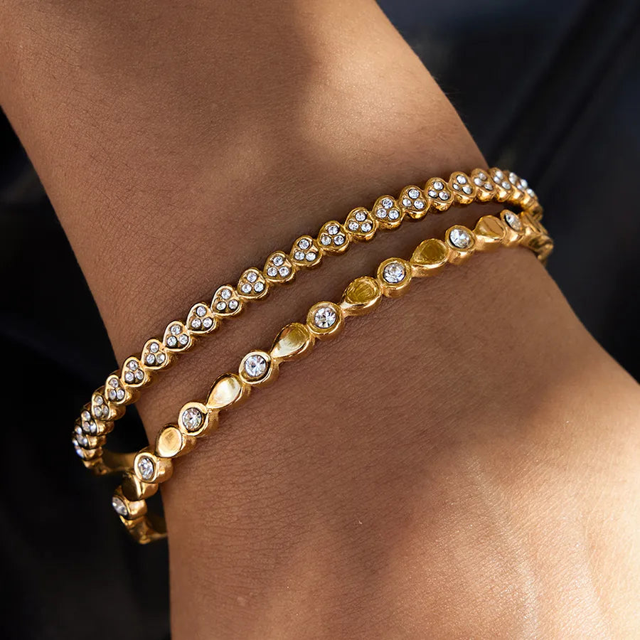 18K Gold Stainless Steel Diamond Bracelet